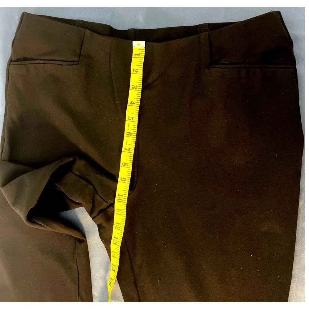 Investment Soft Black Pull On Dress Pants Womens Large‎  Straight Leg Ponte